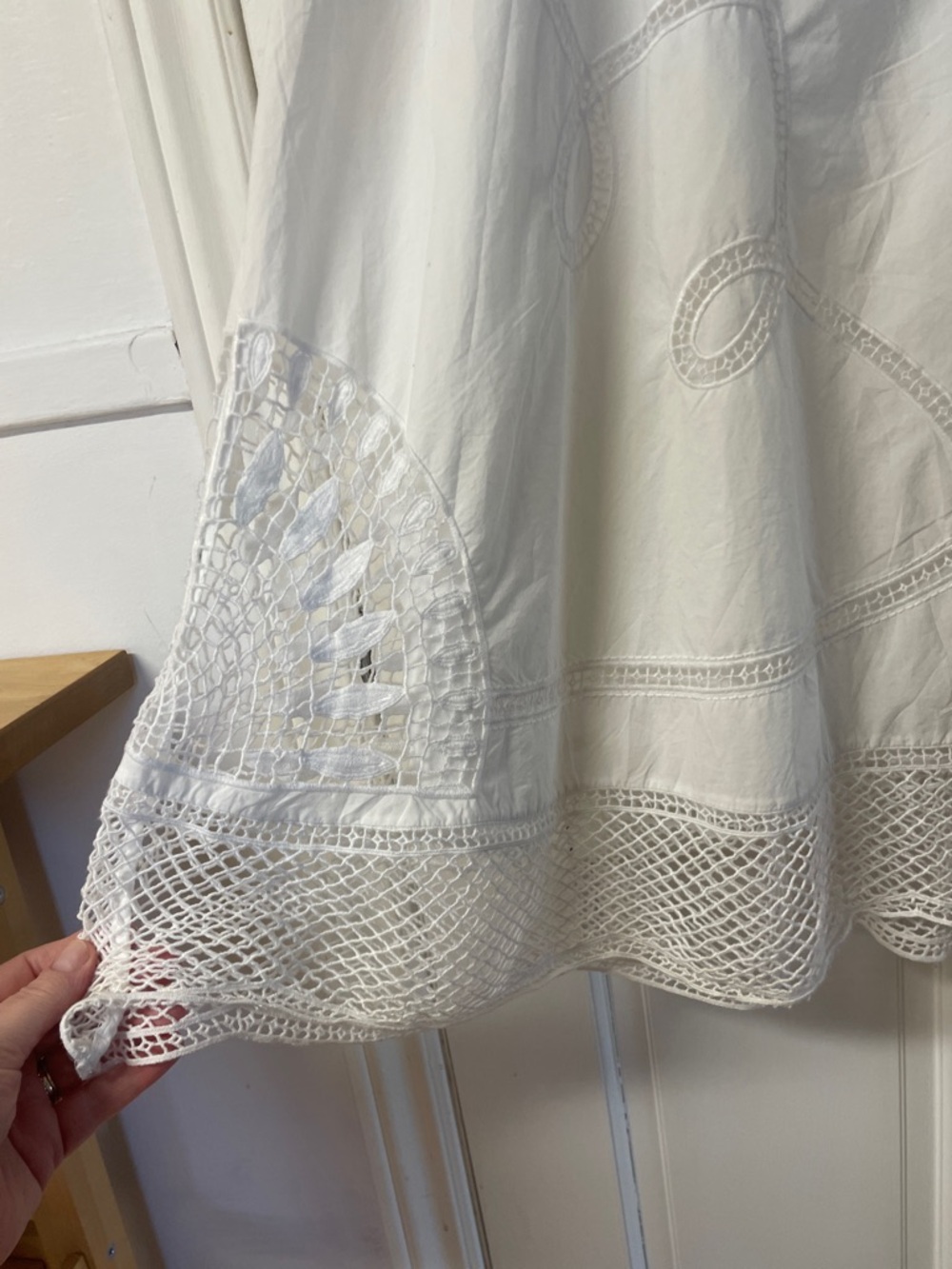 Vineyard Vines lined white cotton crochet design maxi skirt women’s size XL - Picture 5 of 14
